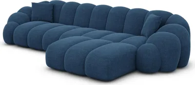 Produktbild von Strukturstoff L-Form Sofa Liora Dunkelblau Rechts