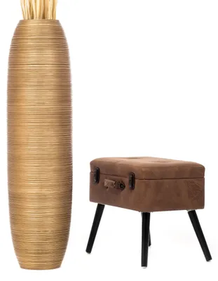 Produktbild von Leewadee Hohe Bodenvase 105 cm aus Mangoholz in gold