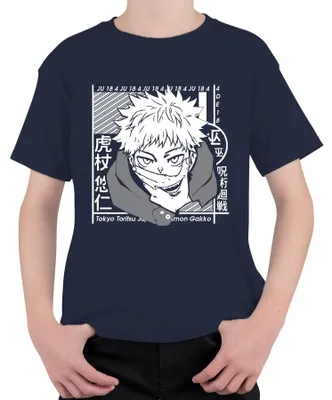 Produktbild von Jujutsu Kaisen Itadori Yuji Anime Manga Fan Geschenk Cosplay Kinder T-Shirt, Navy, 104