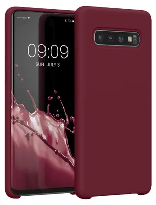 Produktbild von kwmobile Handyhülle für Samsung Galaxy S10 Hülle - Case Silikon - Kabelloses Laden - Schutzhülle Cover in Rhabarber Rot