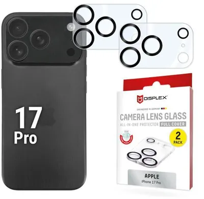 Zdjęcie produktu dla Displex 02172, Apple, iPhone 17 Pro, Odporny na kurz, Odporny na uderzenia, Odporny na zadrapania, Przezroczysty, 2 szt.