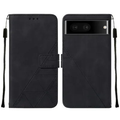 Produktbild von Google Pixel 7 Pro Hülle, Schlank Prägung Flip Leder Kartenfächer Schutzhülle mit Ständer für Google Pixel 7 Pro Schwarz