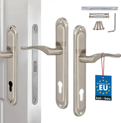 Produktbild von KOTARBAU® Türgriff Innentüren PZ Türklinke 90 mm Satin Türgriffe Langschild Türdrückergarnitur Zimmertürschloss Türbeschlag für Innentüren Türschloss Drückergarnitur mit Zylindereinsatz Classic