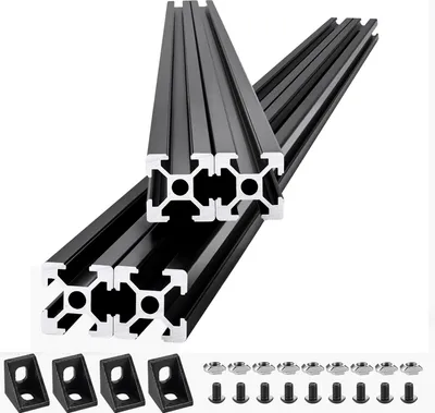 Immagine prodotto di SucceBuy 4 STK 47,2 pollici (1200 mm) Scanalatura a T 2020 Guida lineare in estrusione di alluminio anodizzato