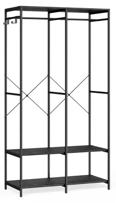 Produktbild von Kleiderständer, schwarz – Stahl und Spanplatte – 40 x 94,5 x 180 cm – 146 kg