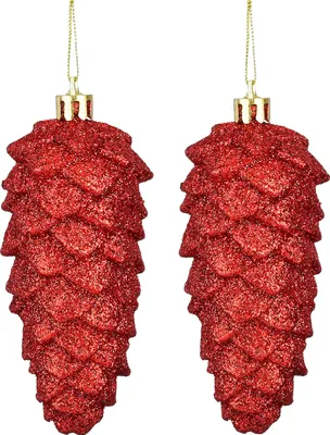 Obrázok produktu pre Sada 2 dekorácií: kužele červené 11 cm
