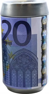 Produktbild von Metall Spardose Gelddose Euro Münzen Banknoten 12cm - Wiederverschließbar Bunte Motive