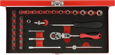 Produktbild von GEDORE red R49044033 Steckschlüssel-Satz 1/4" 4-13mm 33-teilig, 3300004