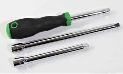 Productafbeelding van SALTUS Set aandrijf- en verbindingsonderdelen 1/4", 3-delig: schroefgreep, verlengerstuk