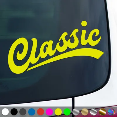 Produktbild von PantherPixel Classic Aufkleber Oldtimer Retro Oldschool Sticker Auto Geschenkidee Farbe Neon-Gelb