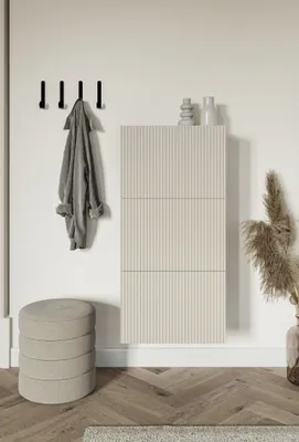 Immagine prodotto di Selsey VELDIO - Scarpiera a muro con 3 ante, grigio, 50 cm