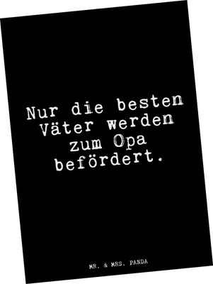 Produktbild von Mr. & Mrs. Panda Grußkarte Nur die besten Väter... - Schwarz - Geschenk, Familie, Papa, Postkarte, Ansichtskarte, Opi, Fotokarte, Opa, Kunstkarten, Sprüche, bester
