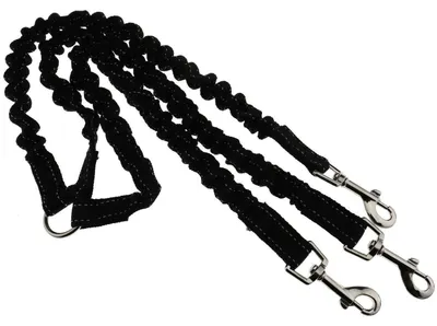 Produktbild von Hundeleine Splitterleine für 3 Hunde, Koppelleine, Schwarz, Verwicklungsfrei