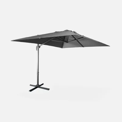 Immagine prodotto di Ombrellone rettangolare, 3x4m + base, Grigio