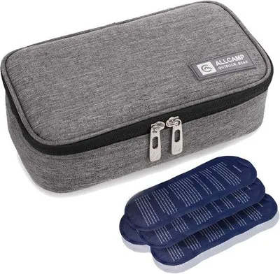 Produktbild von Famanu Kühltasche für Insulin und Diabetes-Spritzen - Praktisch und Sicher - 4 Kühlakkus