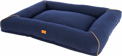 Image de Kerbl Hundekuschelbett Jerome dunkelblau/cognac LxBxH 110x90x13cm waschbar 80455