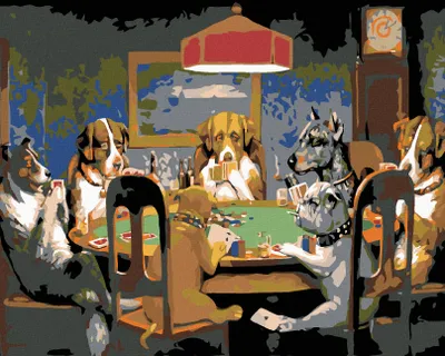 Produktbild von Zuty - Malen nach Zahlen - HUNDEPOKER, 40x50 cm, mit Keilrahmen (bereits gespannt)