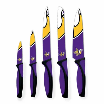 Produktbild von NFL Minnesota Vikings Küchenmesser 5-teilig Set Football Messer Set Barbecue