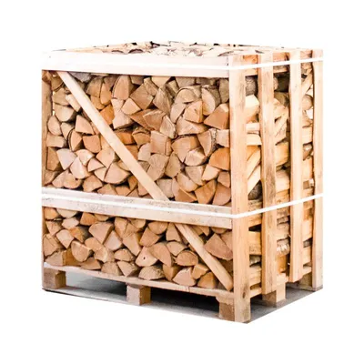 Produktbild von Halbe Palette kammergetrocknetes gespalten Esche Brennholz 25cm
