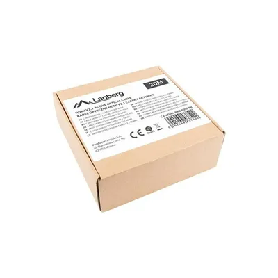 Produktbild von Lanberg Highspeed - HDMI-Kabel mit Ethernet - HDMI männlich zu HDMI männlich - 20 m - Doppelisolierung - Schwarz - Active Optical Cable (AOC)