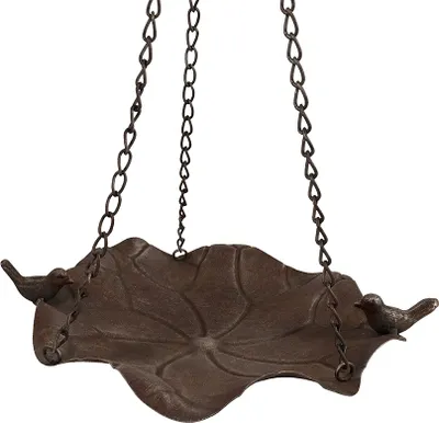 Produktbild von Vogeltränke Hängend Vogelbad Vogelfutterschale zum Aufhängen Antik-Stil Braun