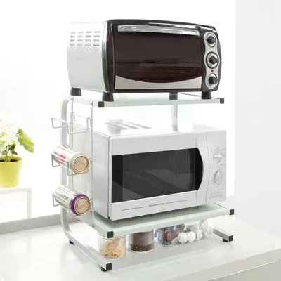 Produktbild von SoBuy Uchwyt do mikrofalówki Półka kuchenna Mini półka Półka do mikrofalówki FRG092-W