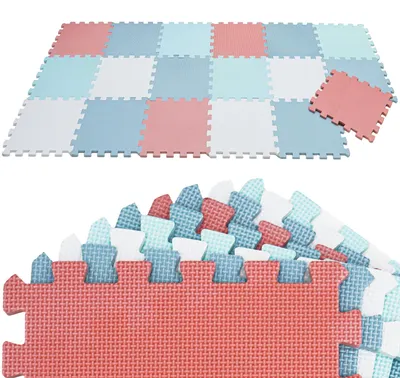 Produktbild von 18 Teile Spielmatte Baby Puzzlematte - 30x30 Krabbelmatte Bodenmatte Kinderzimmer