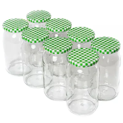 Produktbild von MIKONI Einweckgläser | 32 Stück | 900 ml | # GRÜN Deckel | Einmachgläser, Vorratsgläser, Einmachglas, 0.9L Marmeladengläser, Sturzgläser, Gurkengläser