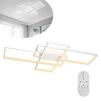Obrázek produktu pro Stropní svítidlo XMTECH LED 72 W, stmívatelné, s dálkovým ovládáním, moderní design 88 × 50 × 8 cm, do obývacího pokoje/ložnice/kuchyně, bílé