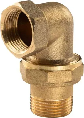 Produktbild von Messing Gewinde-Fitting Winkelverschraubung 90° flachdichtend 1'IG - 1'AG (DN 25) - schwere Ausführung
