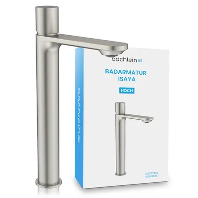 Produktbild von Bächlein Badarmatur Isaya hohe Ausführung - Edelstahl gebürstet