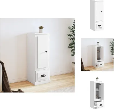 Obrázok produktu pre vidaXL Vysoká doska biela 36x35,5x103,5 cm materiál na báze dreva - Bočnice