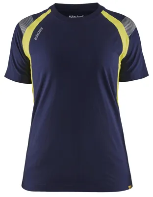 Produktbild von Blakläder® Damen T-Shirt 3402 1030 in div. Farben, Farbe:marineblau/gelb, Größe:L