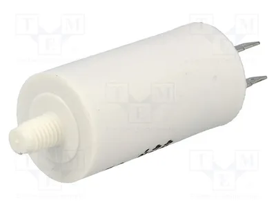 Obrázek produktu pro 1x Kondenzátor: pro motory, provoz 425 VAC, kapacita 5 µF, rozměry 28x55 mm, tolerance 5 %, kód produktu 416100864