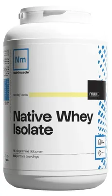 Image de Whey native - Nutrimuscle - Whey native isolate low lactose (1,5kg) - Saveur Vanille