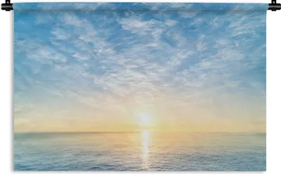 Produktbild von MuchoWow® Wandteppich Wandbehang Meer - Sonne - Wolken 120x80 cm Tapisserie Dekoration Wandtuch - Wanddekorationen - Wandtücher