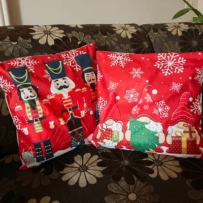 Produktbild von Dekorative Kissenbezug für Wohnzimmer Dekokissen Weihnachten Weihnachtsmotiv 40 x 40 cm 22312 , Muster:Zwerge