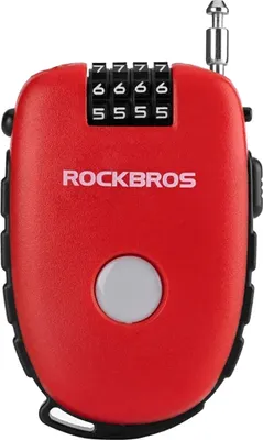 Obrázek produktu pro Zámek Na Kolo Rockbros 32420981001 Se Zatahovacím Lankem - Červený