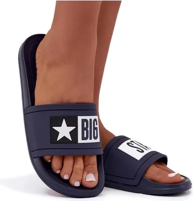 Zdjęcie produktu dla Damskie Klapki Big Star DD274A265 Granatowo-Białe 41