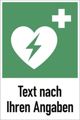 Produktbild von Dreifke® Schild, Automatisierter externer Defibrillator ISO 7010 mit Text n. ...