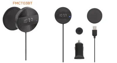 Produktbild von TnB Bluetooth FM Transmitter mit Freisprechfunktion dank integriertem Mikrofon; FMCT03BT