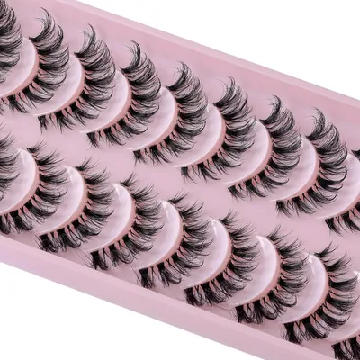 Image de Faux cils russes, volume D, 10 paires, bande de faux cils naturels et duveteux