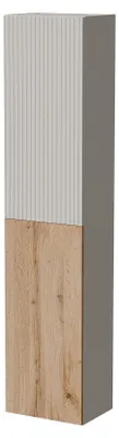 Produktbild von Dmora Vitrine Longano 39,9x29,8x180h cm Beige, 4 Regale Eine Tür