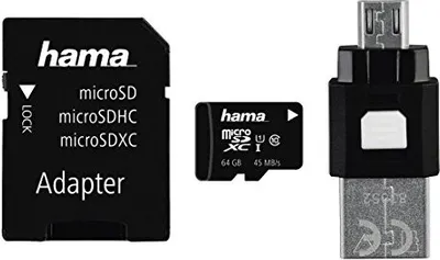 Produktbild von Hama 00114967, 64 GB, MicroSDXC, Klasse 10, UHS-I, Schwarz