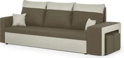 Produktbild von 3-Sitzer-Sofa mit Schlaffunktion DAKOTA2 - Hellbraun/Creme