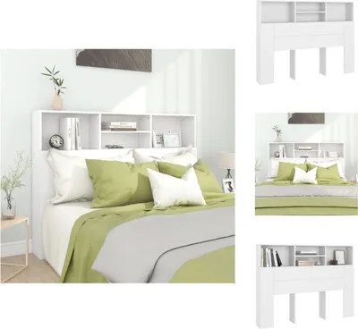 Immagine prodotto di vidaXL Testiera con ripiani bianca 140x19x103,5 cm - Testate e piedi