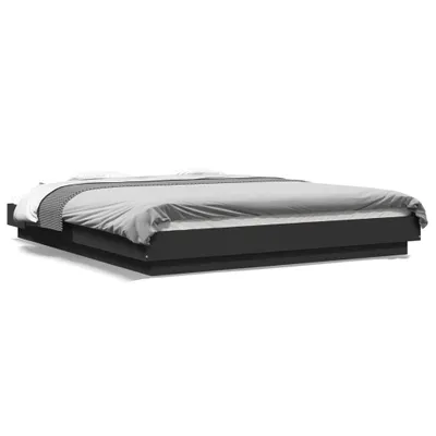 Produktbild von vidaXL Bettgestell mit LED Schwarz 150x200 cm Holzwerkstoff