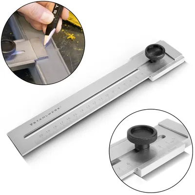 Produktbild von STAHLWERK Streichmaß mit 200 mm Messbereich und 0,1 mm Nonius aus Edelstahl