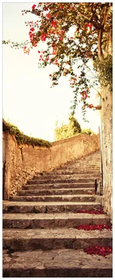 Produktbild von Wallario Wandbild aus Acryl, 125 x 50 cm, freischwebende Optik - Steinerne Treppe in Italien