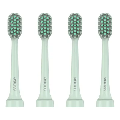 Produktbild von 4Swiss ST216 Electrosonic Care+ Aufsteckbürsten Mint 4er-Pack - Ersatzbürsten Schallzahnbürste Zahnbürstenköpfe Ersatzköpfe Sonic Zahnreinigung Grün